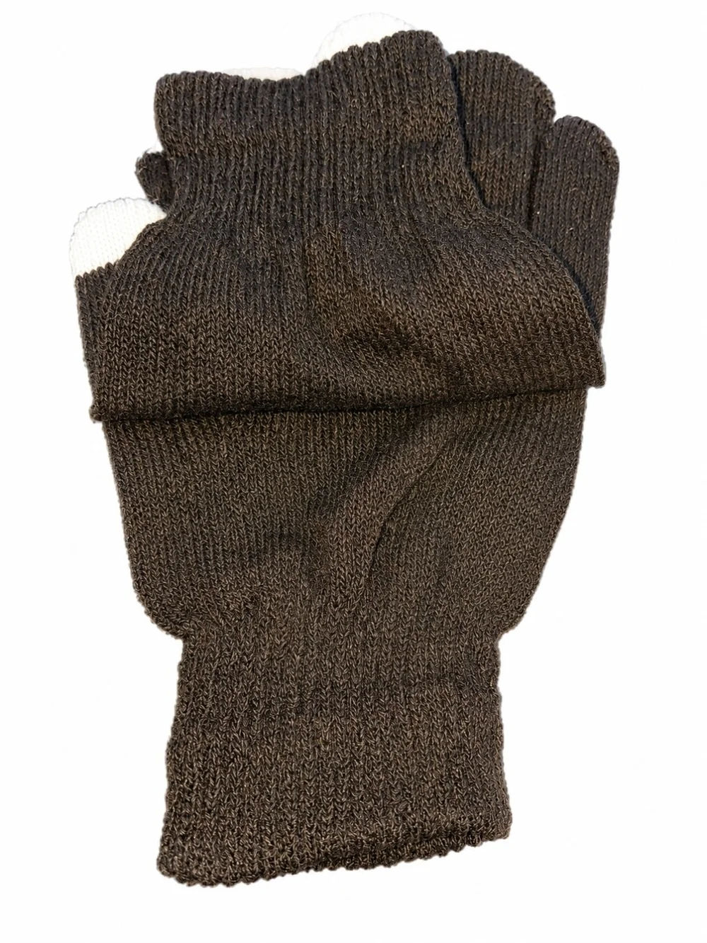 Touchscreen Knit Gloves for Women - Charcoal with White Tips